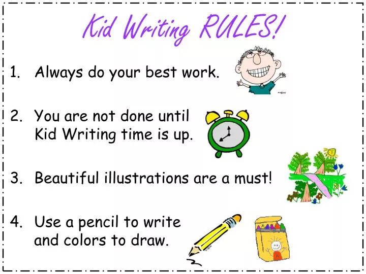 kid writing rules