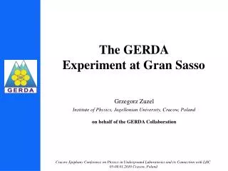 the gerda experiment at gran sasso