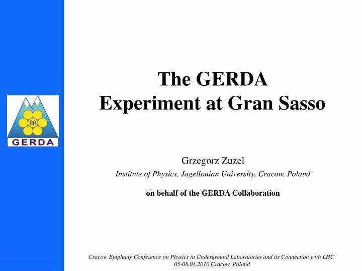 the gerda experiment at gran sasso