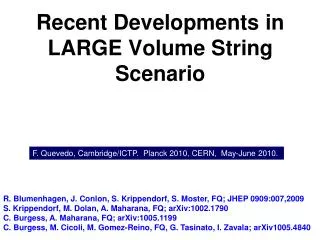 Recent Developments in LARGE Volume String Scenario