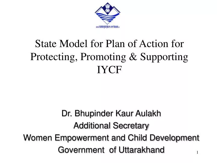 state model for plan of action for protecting promoting supporting iycf