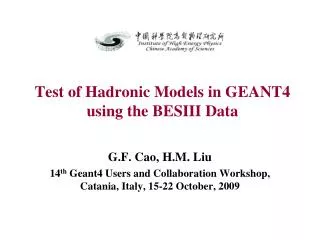 Test of Hadronic Models in GEANT4 using the BESIII Data