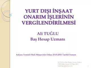 yurt di i n aat onarim ler n n verg lend r lmes