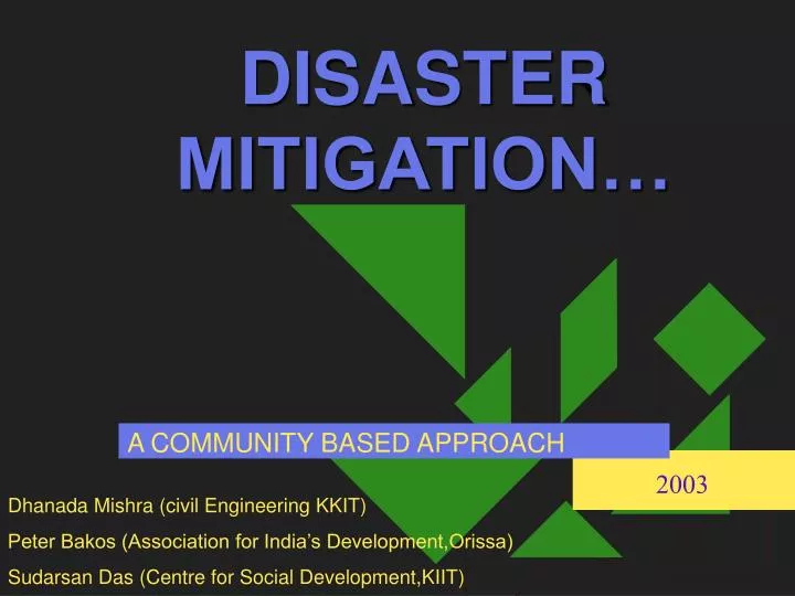 disaster mitigation