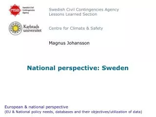 National perspective: Sweden