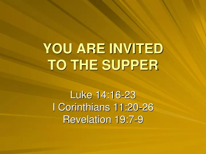 you are invited to the supper