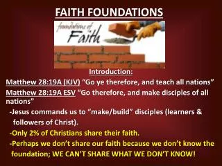 FAITH FOUNDATIONS