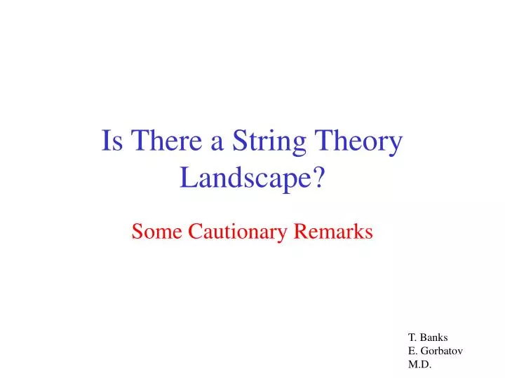is there a string theory landscape