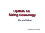 Update on String Cosmology - slide 1