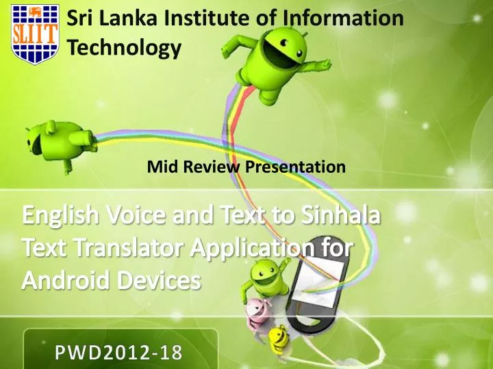 english voice and text to sinhala text translator application for android devices
