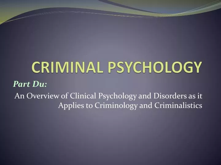 criminal psychology