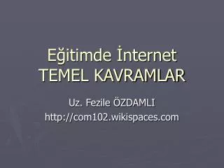 e itimde nternet temel kavramlar