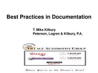 Best Practices in Documentation