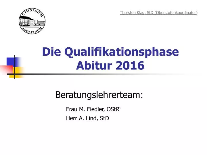 die qualifikationsphase abitur 2016