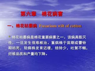 fusarium wilt of cotton