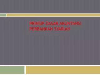 prinsip dasar akuntansi perbankan syariah