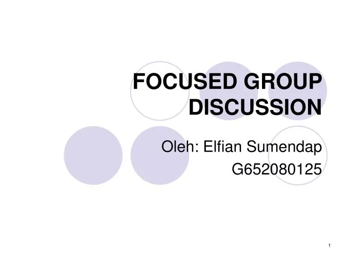 focused group discussion