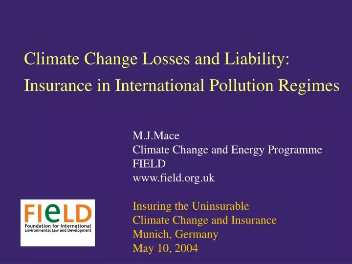 climate change losses and liability insurance in international pollution regimes