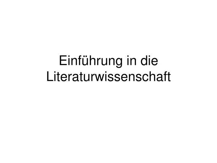 einf hrung in die literaturwissenschaft