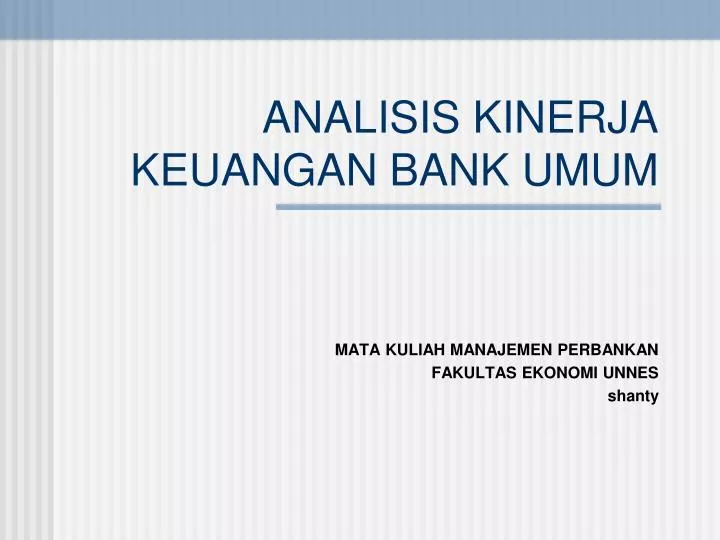 analisis kinerja keuangan bank umum