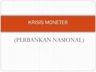 krisis moneter