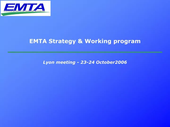 emta strategy working program