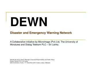 DEWN Disaster and Emergency Warning Network