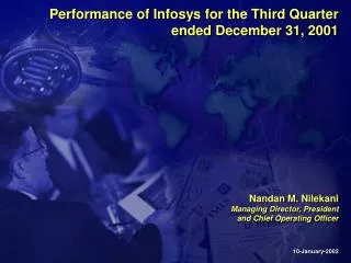 Performance of Infosys for the Third Quarter ended December 31, 2001
