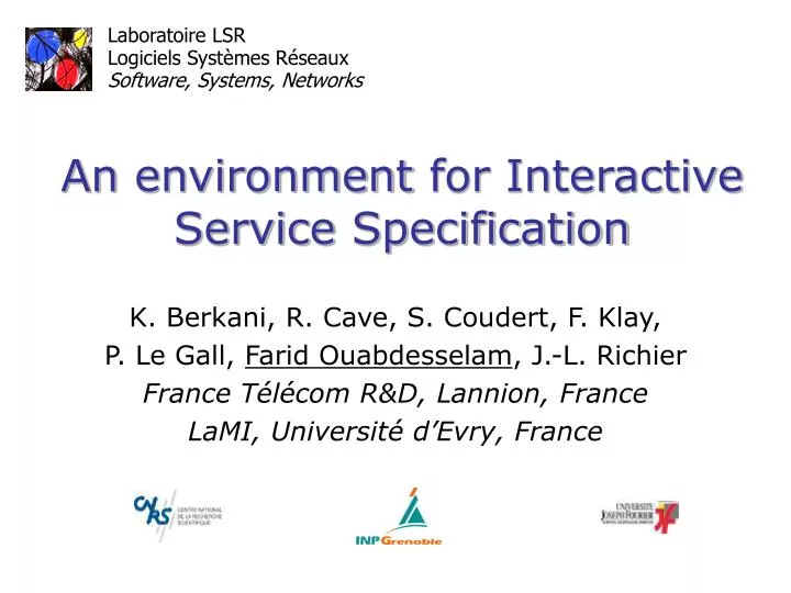 an environment for interactive service specification
