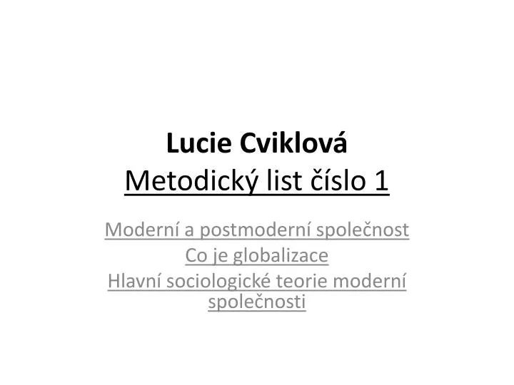 lucie cviklov metodick list slo 1