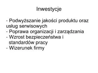 inwestycje