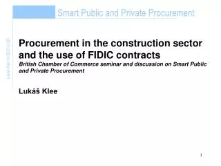 Smart Public and Private Procurement