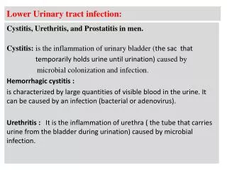 Lower Urinary tract infection: