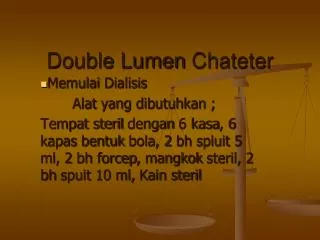 double lumen chateter
