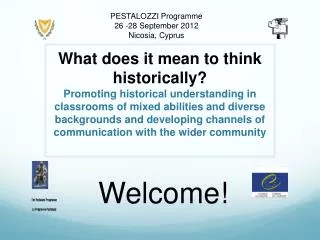PESTALOZZI Programme 26 -28 September 2012 Nicosia, Cyprus