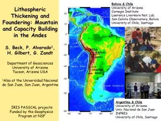 Lithospheric Thickening and Foundering: Mountain and Capacity Building in the Andes