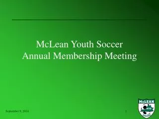 McLean Youth Soccer Annual Membership Meeting