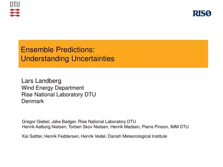 ensemble predictions understanding uncertainties