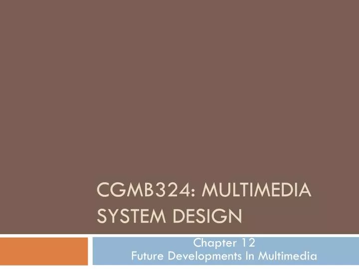 cgmb324 multimedia system design