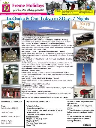 In Osaka &amp; Out Tokyo in 8Days 7 Nights