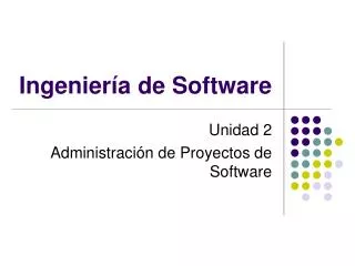 ingenier a de software