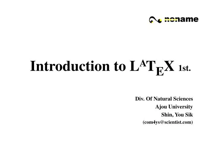 introduction to l a t e x 1st