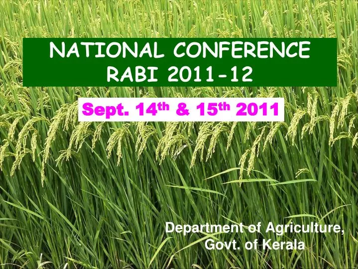 national conference rabi 2011 12