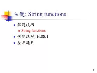 ?? : String functions