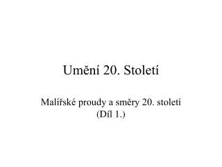 um n 20 stolet