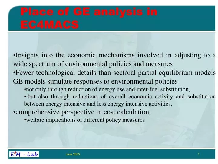 place of ge analysis in ec4macs