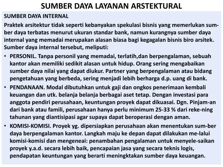 sumber daya layanan arstektural