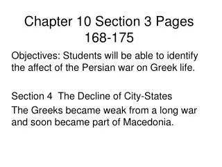 Chapter 10 Section 3 Pages 168-175