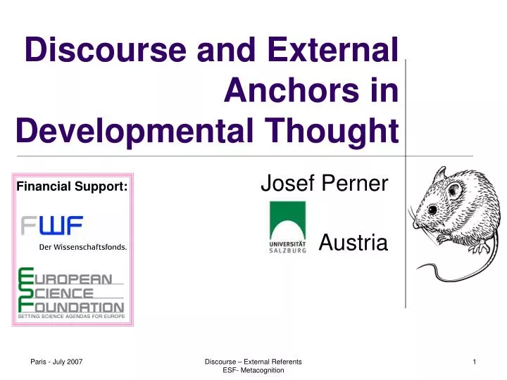 discourse and external anchors in developmental thought