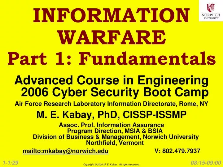 information warfare part 1 fundamentals